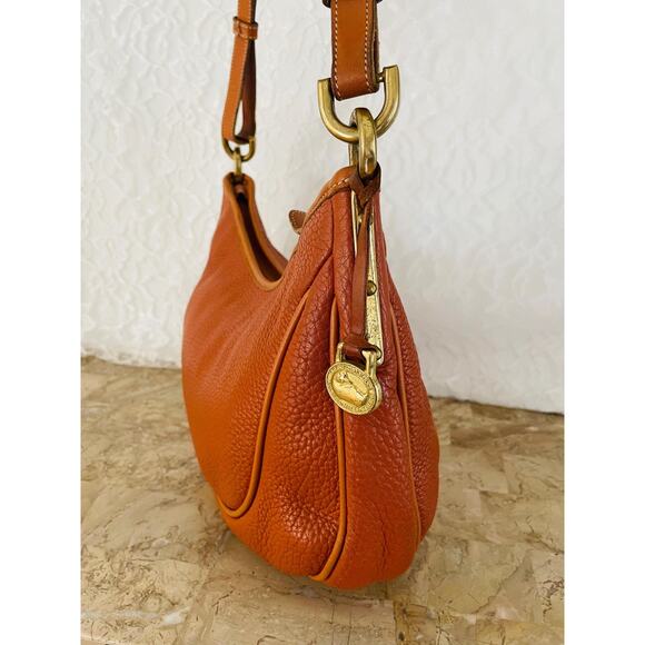 Vtg DOONEY and BOURKE AWL burn orange ergo shoulder bag HandBag - Picture 4 of 10